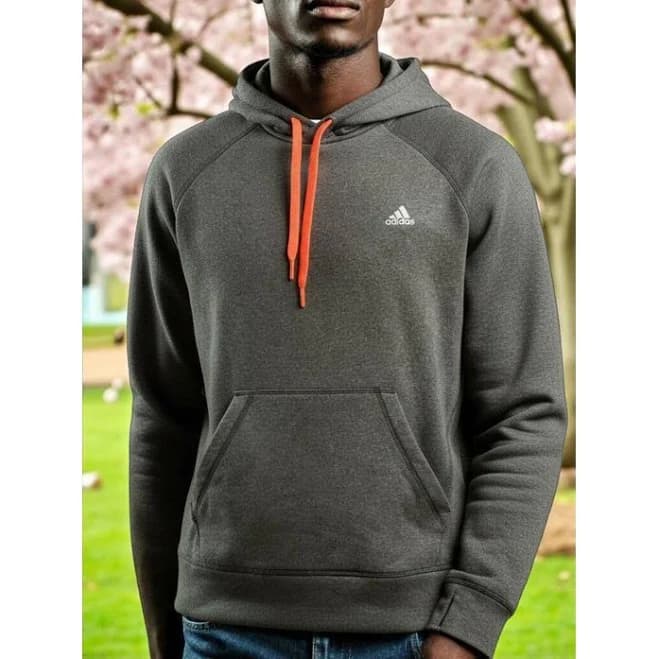Adidas Jackets & Coats | Adidas Men's Gray Hoodie With Orange Drawstrings | Color: Gray/Orange | Size: L | Themancaveco's Closet