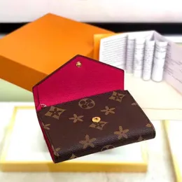 DHgate.com:Luxury Brown flower Wallet Man Real Leather Small Zip Coin Purse Womans Designer Passport Embossed Card Holder France Paris Style Key Pouch Clutch Bag With Box:Bags, Luggage & Accessories