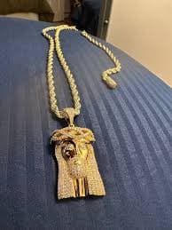 Gold filled BIG Jjesus piece with matching bracelet