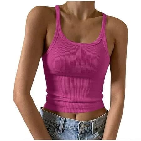 Women's Ribbed Spaghetti Strap Scoop Neck Camisole