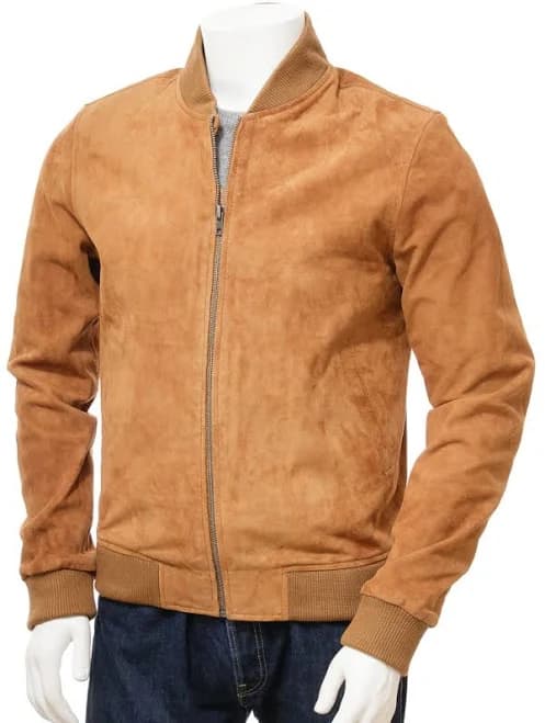 Bradstone Men's Premium Suede Bomber Jacket