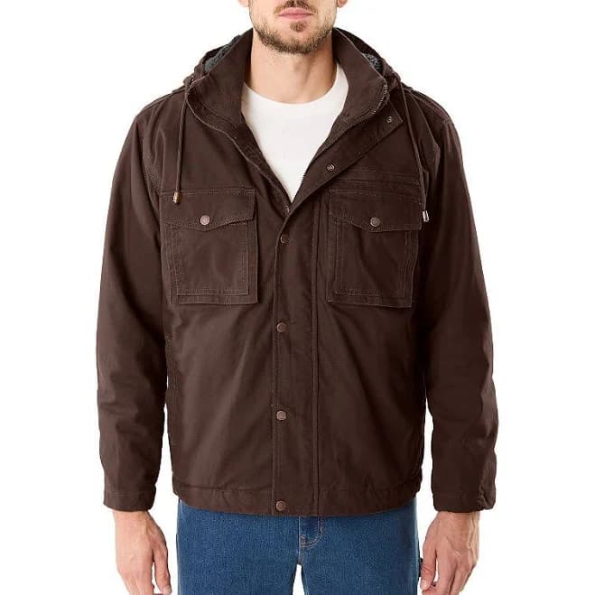 Smith's Workwear Men's Sherpa-Lined Duck Work Jacket