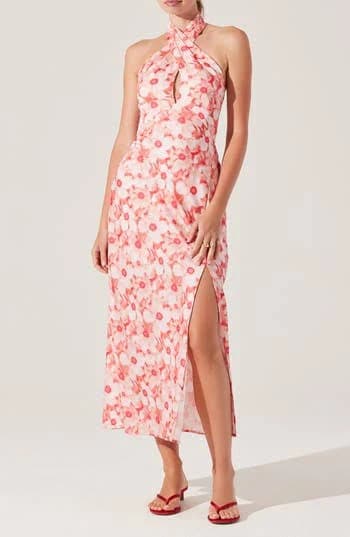 Astr Women's the Label Marisa Floral Print Halter Dress
