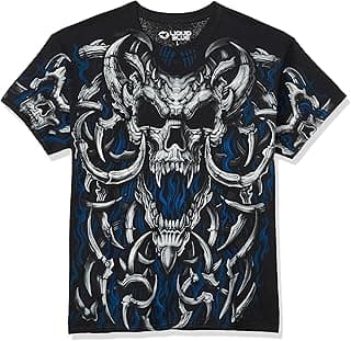 Men's Blue Flame Skull T-Shirt