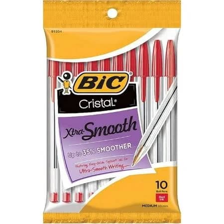 Bic Cristal Extra Smooth Blue Ink Pens