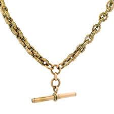 Antique 9k Yellow Gold Scalloped Link Chain - 16" – Springer's