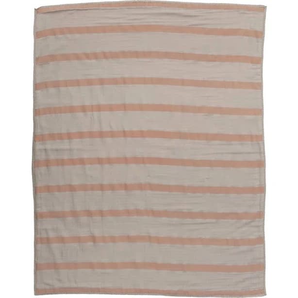 Creative Co-Op Striped Double Cloth Printed Baby Blanket in Bag