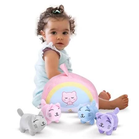 PixieCrush Mini Cat Stuffed Plush Kittens Rainbow Bag Baby Kitten Stuffed Toys