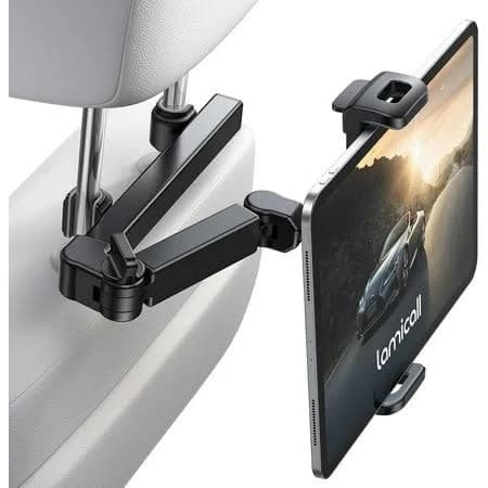 Car Headrest Tablet Holder - [3 in 1 Extension Arm] Adjustable Tablet Car Mount for Back Seat, Road Trip Essentials for Kids, for 4.7-11 inch Device