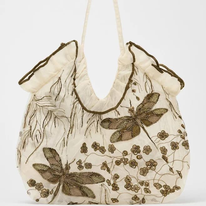 Zara Women's Embroidered Detail Shopper