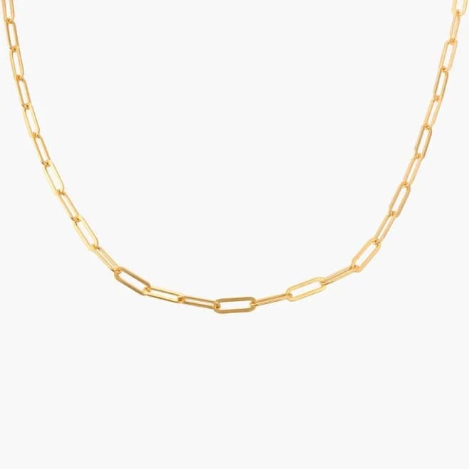 Gold Vermeil Paperclip Chain Necklace