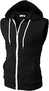 Mens Casual Slim Fit Zip-up Sleeveless Hoodie Lightweight Workout Tank Tops Gym Hoodies