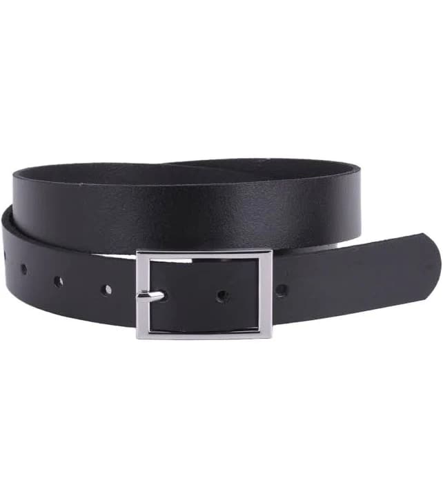 Classic Rectangle Buckle Leather Belt