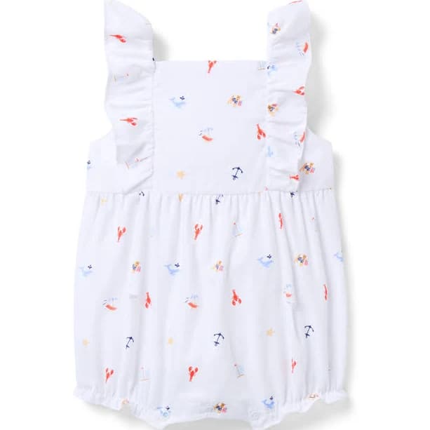 Janie and Jack Baby Nautical Icon Ruffle Pajama Romper