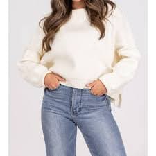 Women's Cuddly Classic Cropped Sweater - WISHLIST L : Target
