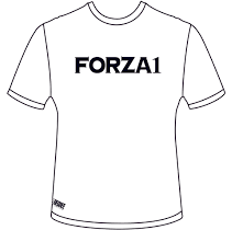 White T Shirt with Black Forza 1 Logo - XXL