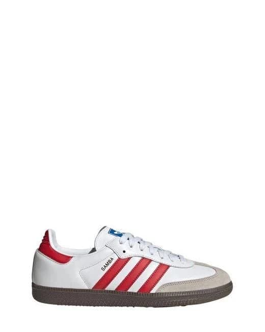 adidas Womens White And Better Scarlet Samba Og Sneakers