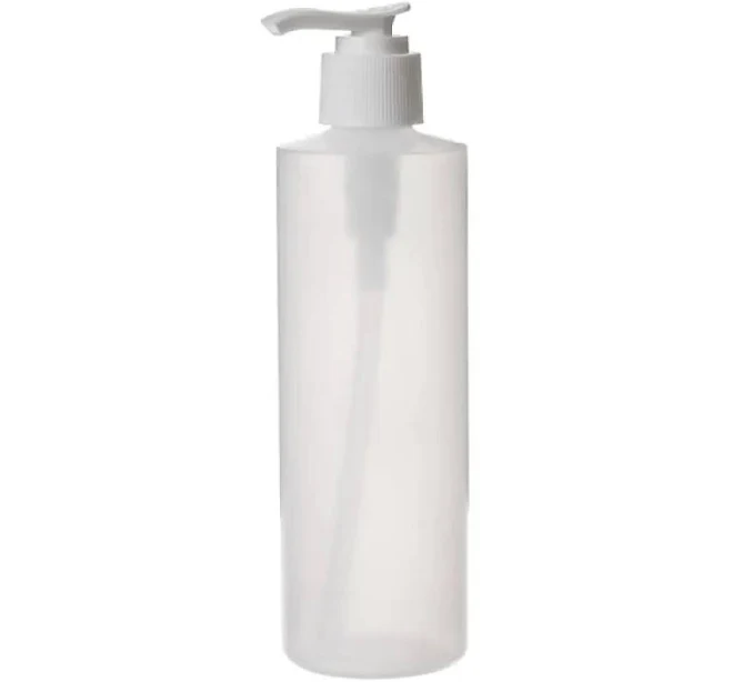 8 oz. Natural Plastic Bottle with White Pump