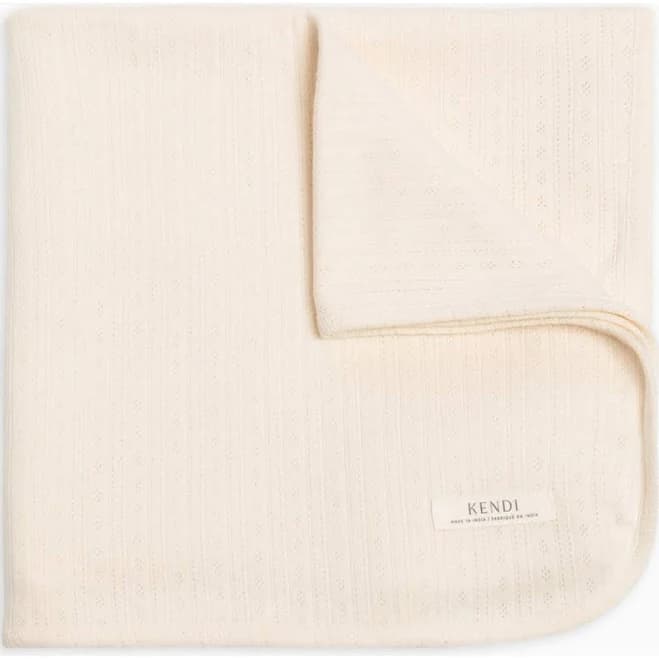 Colored Organics Brushed Pointelle Swaddle Blanket