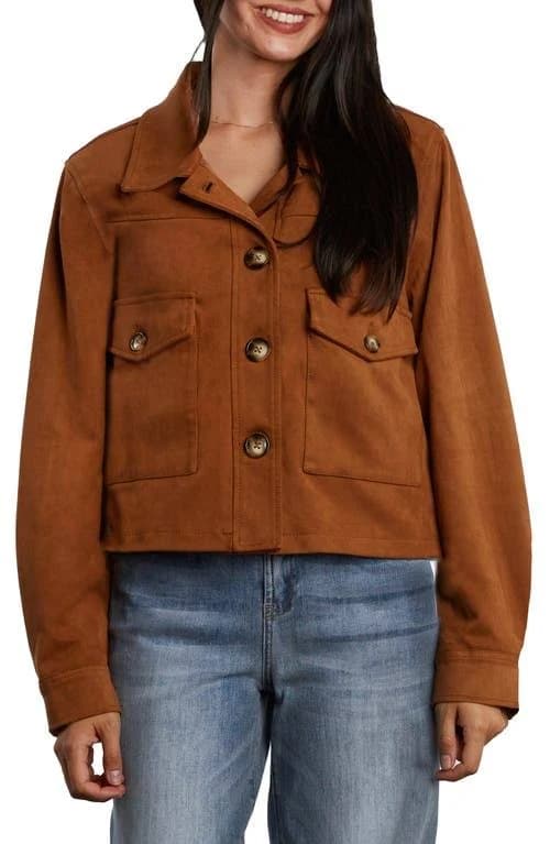 billy T Women's Boxy Faux Suede Jacket