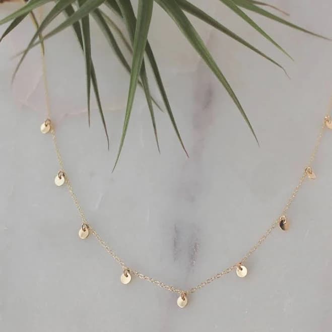 Tiny Gold Disc Necklace - 14k Gold Filled, 4mm Dainty Disc