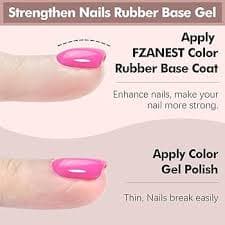 Amazon.com : FZANEST Hot Pink Builder Rubber Base Gel, 5 in 1 Builder Gel For Nails Enhance Extension Repair Self-leveling in a Bottle Elastic Rubber Base Coat : Beauty & Personal Care