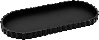 Silicone Bathroom Oval Tray,Decorative Vanity Trays,12in x 5in Sponge Holders,Kitchen Countertop/Sink Organizers, Perfumes,Plants, Lotion Bottles,Soap,Jewelry & Key Trinkets (Black)