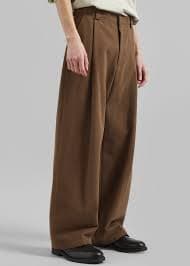 Borken Pleated Twill Pants - Brown – The Frankie Shop