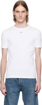 Diesel White D-Ribber-N T-shirt Diesel