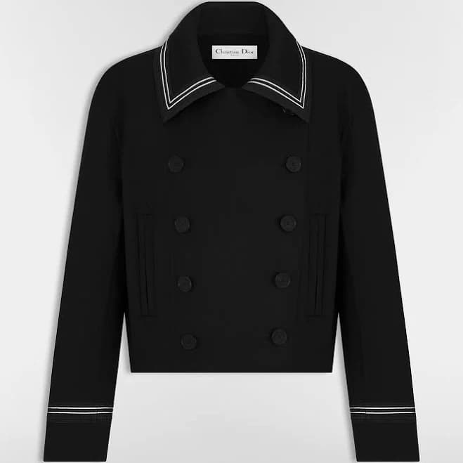 Dior Women's Peacoat in Double-Sided Virgin Wool-Angora-Blend Felt