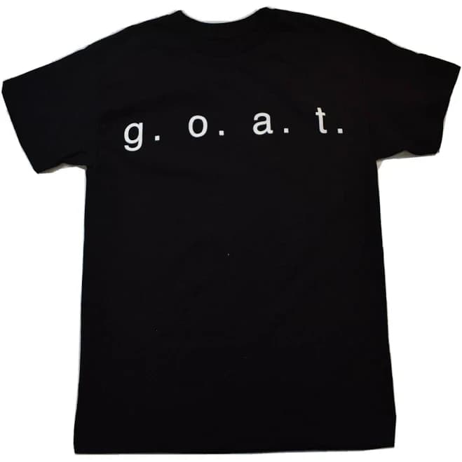 Welovefine Mens G.o.a.t. Goat Greatest Of All Time Black Shirt M