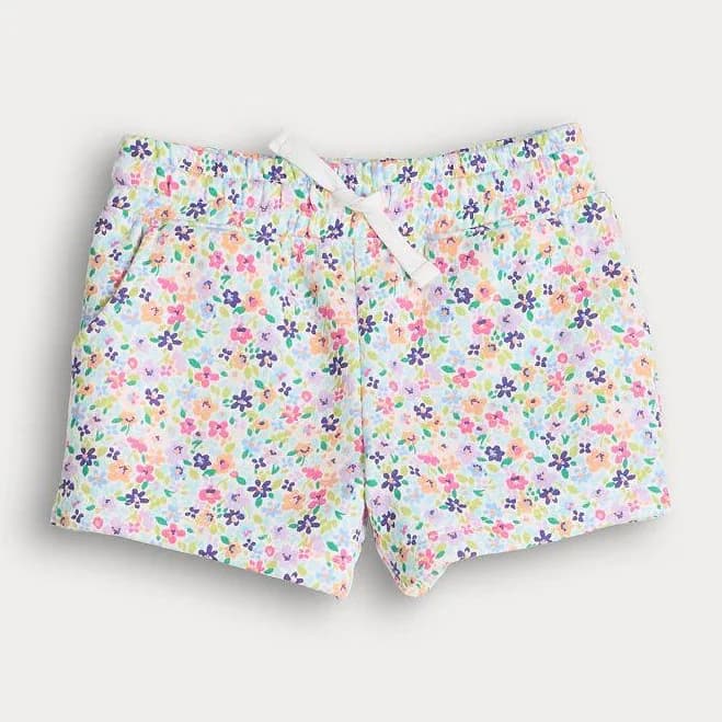 Baby & Toddler Girl Jumping Beans French Terry Shorts, Toddler Girl's, Size: 5T, Multi Ditsy White