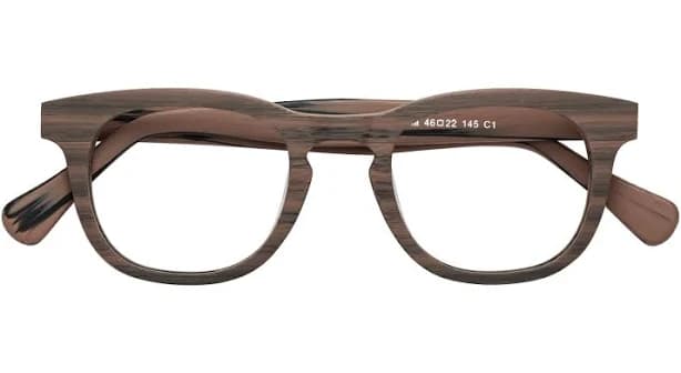 Woodgrain Narrow Retro-Vintage Keyhole Bridge Wood Glasses
