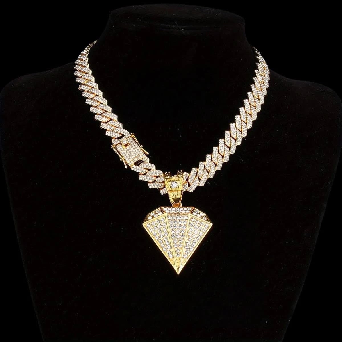 Iced Out Geometric Three Dimensional Cuban Necklace