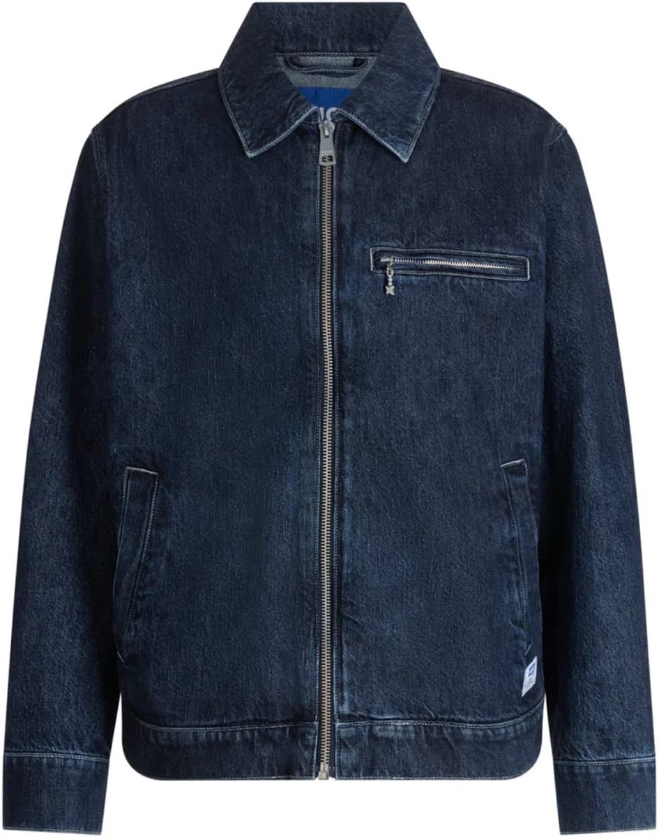 Boss Men's Regular-Fit Full-Zip Denim Jacket