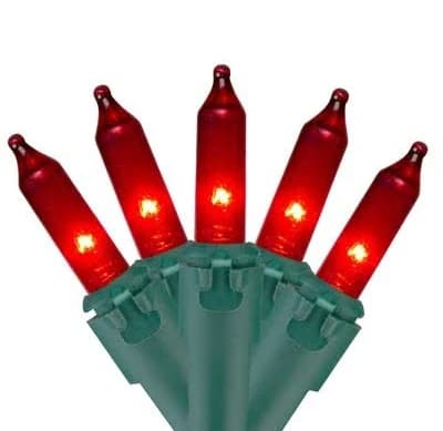 Set of 50 Red Mini Christmas Lights