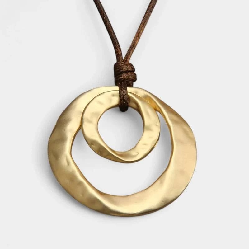 Virelle Geometric Irregular Circular Twisted Zinc Alloy Pendant Necklace