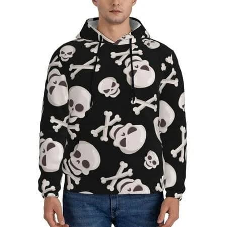 Men's Loose Sleeve Skull Bone Hoodie