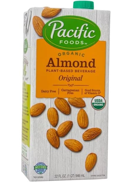 Pacific Foods Organic Original Almond Beverage, 3 x 32 floz, Dairy Free