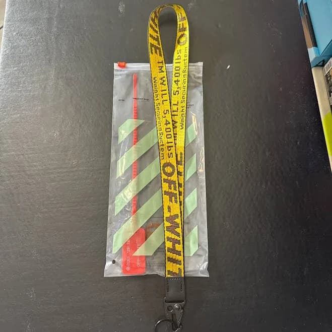 Off White Industrial Keychain Lanyard Yellow