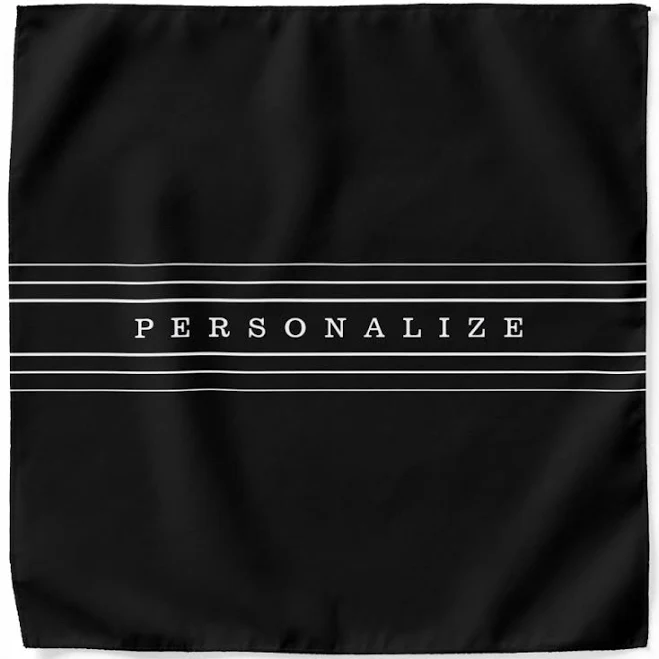 Custom Text & Modern Stripes Bandana