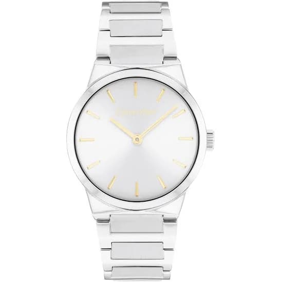 Calvin Klein Women's Ck Linear Elegance Tone Stainless Steel Bracelet Watch
