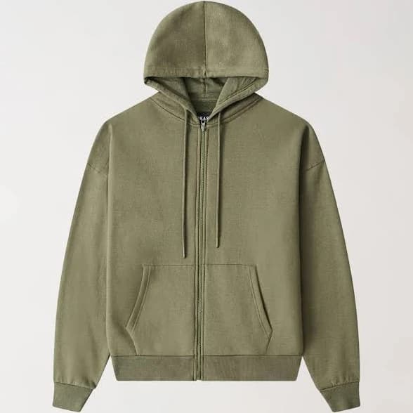 Essential Heavyweight Fleece Baggy Fit Zip Up Hoodie