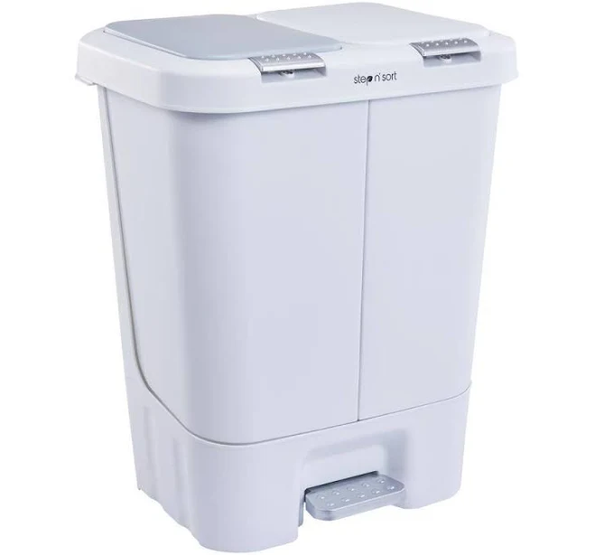 Step N' Sort 11 Gallon Dual Trash and Recycling Bin with Slow Close Lid