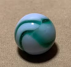Vtg Antique Peltier Glass Company Green & White Rainbo Glass Marble 0.602” #12 | eBay