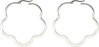 Amazon.com: Gualiy 4 Pairs/8Pcs Stainless Steel Earrings Hoops Hollow Flower Hoop Earrings for Men and Women 30MM: Clothing, Shoes & Jewelry