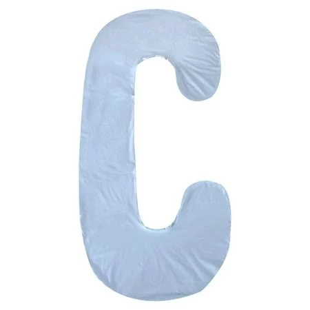 C Pregnancy Pillow C Shaped Lumbar Support Side Sleeping Pillow Cover In Blue Color Made From Cotton For Side Sleeping