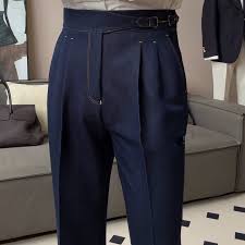 Men's Gurkha Double-Pleat Denim Trousers - Classic Fit | BRABION