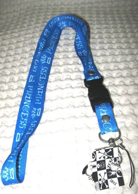 Colorful Blue with White Lettering Princess 15" lanyard