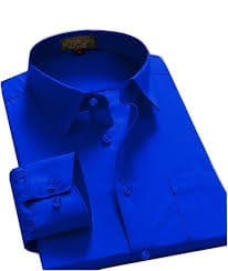 Men Dress Shirt Regular Fit Oxford Solid Color Royal Blue Size 5XL Long Sleeve 38/39 - Walmart.com